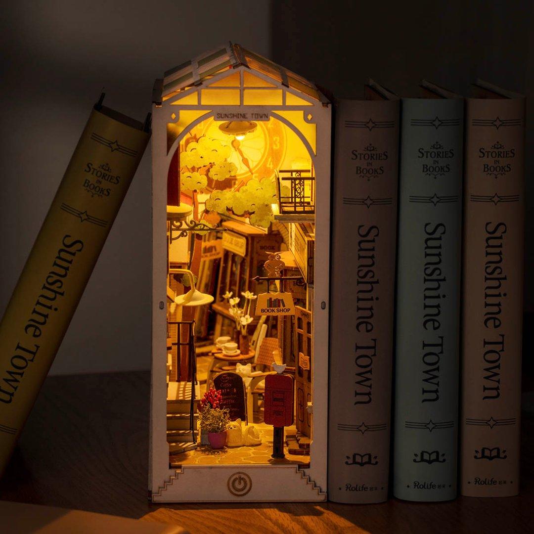 Sunshine Town Miniature Book Nook Shelf Insert | Amharb