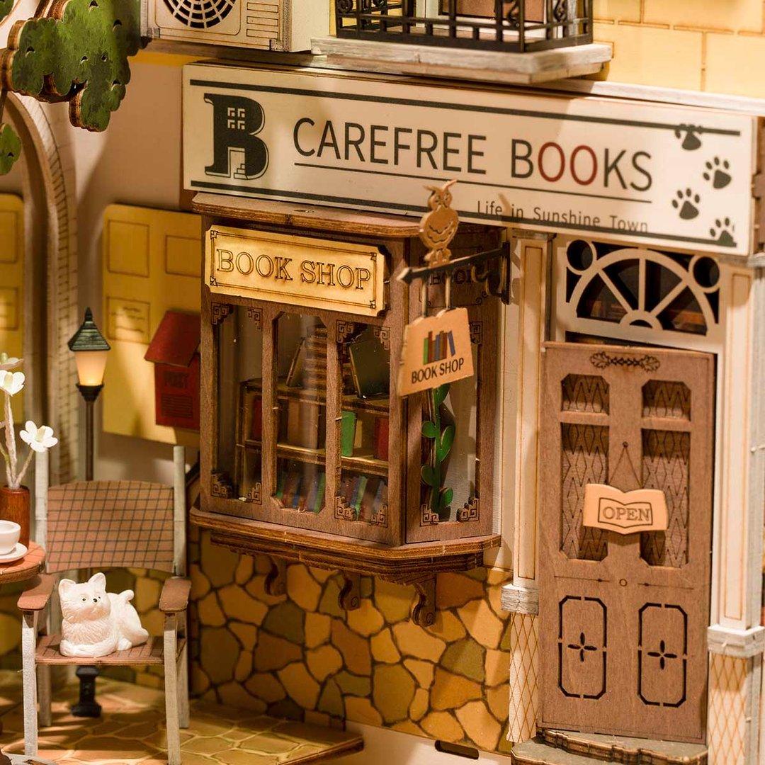 Sunshine Town Miniature Book Nook Shelf Insert | Amharb