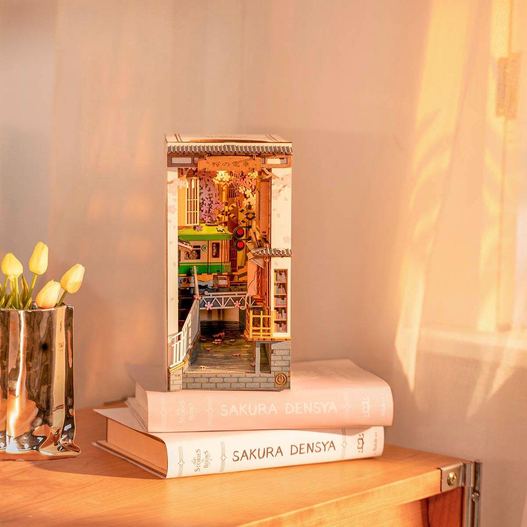Sakura Densya Miniature Book Nook Shelf Insert | Amharb